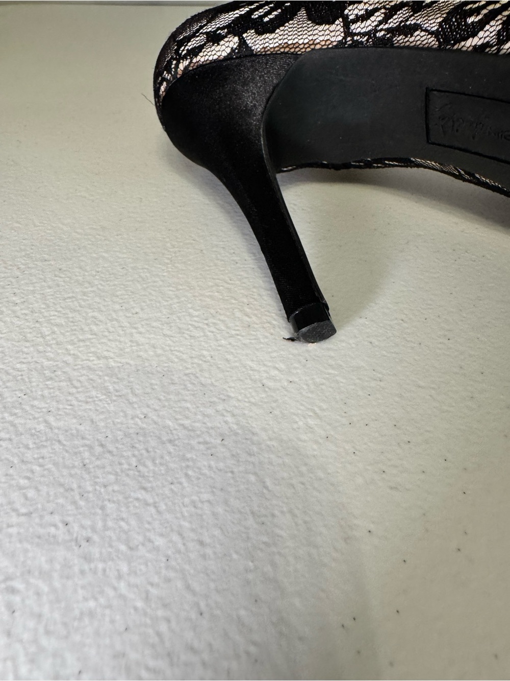 FIONI Clothing Black Lace Peep-Toe Heels - Picture 6 of 6